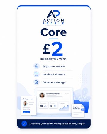 Core HR software at £2 per employee per month with essential features.