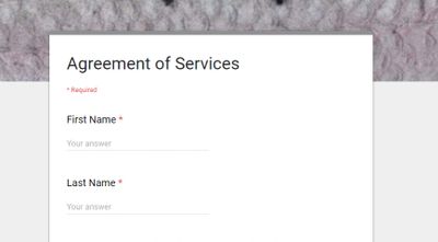 Online agreement for services 