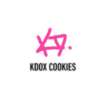 Logo with pink star and text 'KDOX COOKIES'.