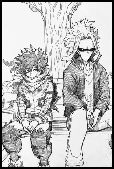 Two anime characters sitting on a bench, one wearing a mask and the other with a scarf.
