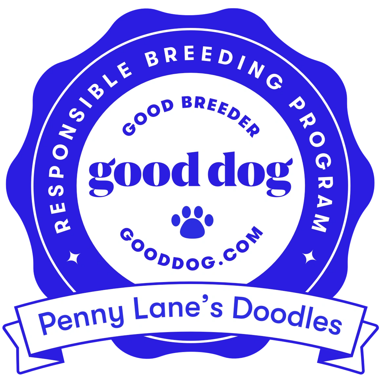 preferred breeder badge to show high standards and ethical practices leading to health puppies