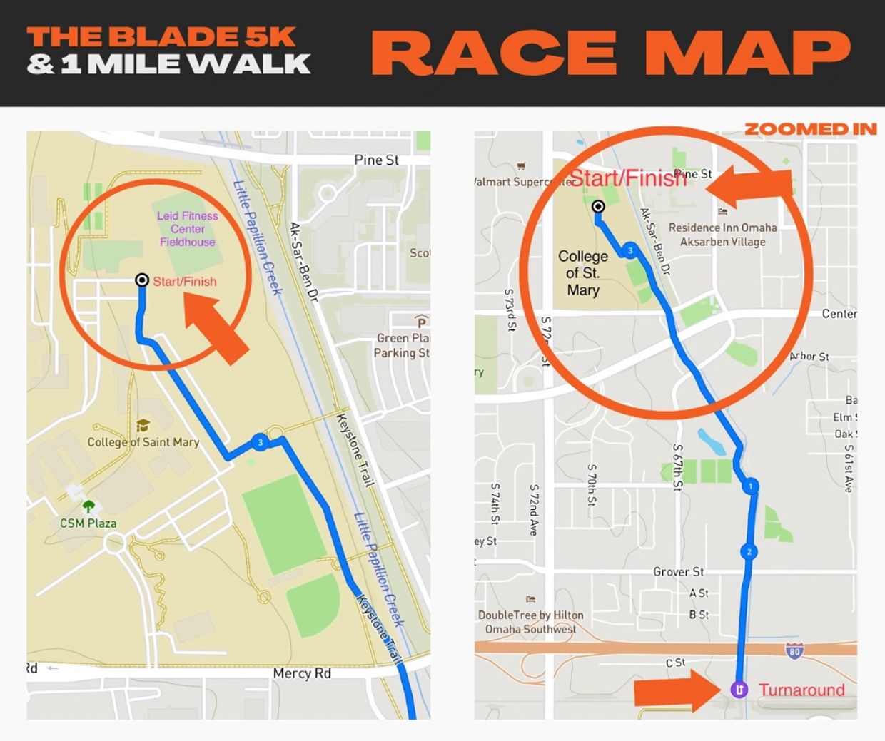 The Blade 5K Race Map