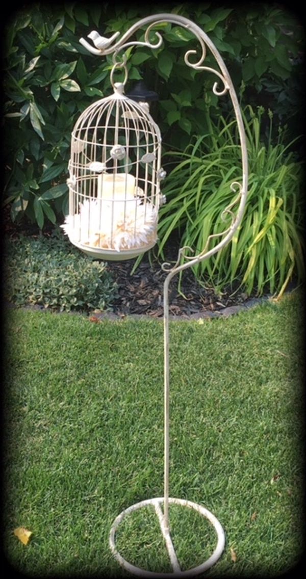 Antique Crown Bird Cage With Stand -  Canada