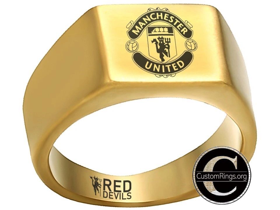 Manchester United Ring Red Devils Logo Ring Silver Titanium #mufc # ManchesterUnited