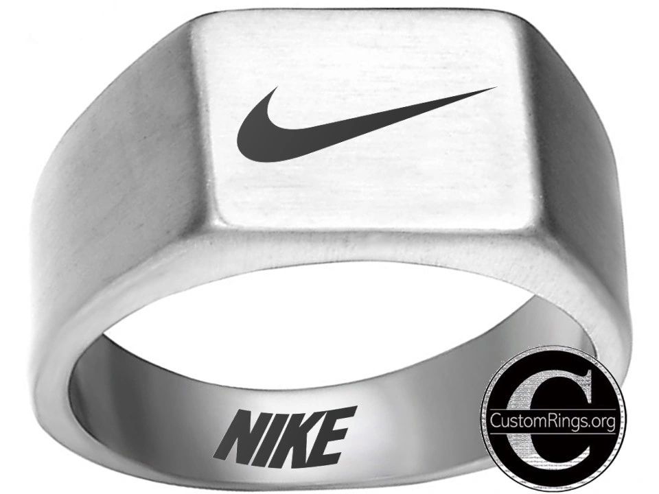 Nike Ring Matte Silver Band 10mm Titanium Steel #nike #nikeair #justdoit