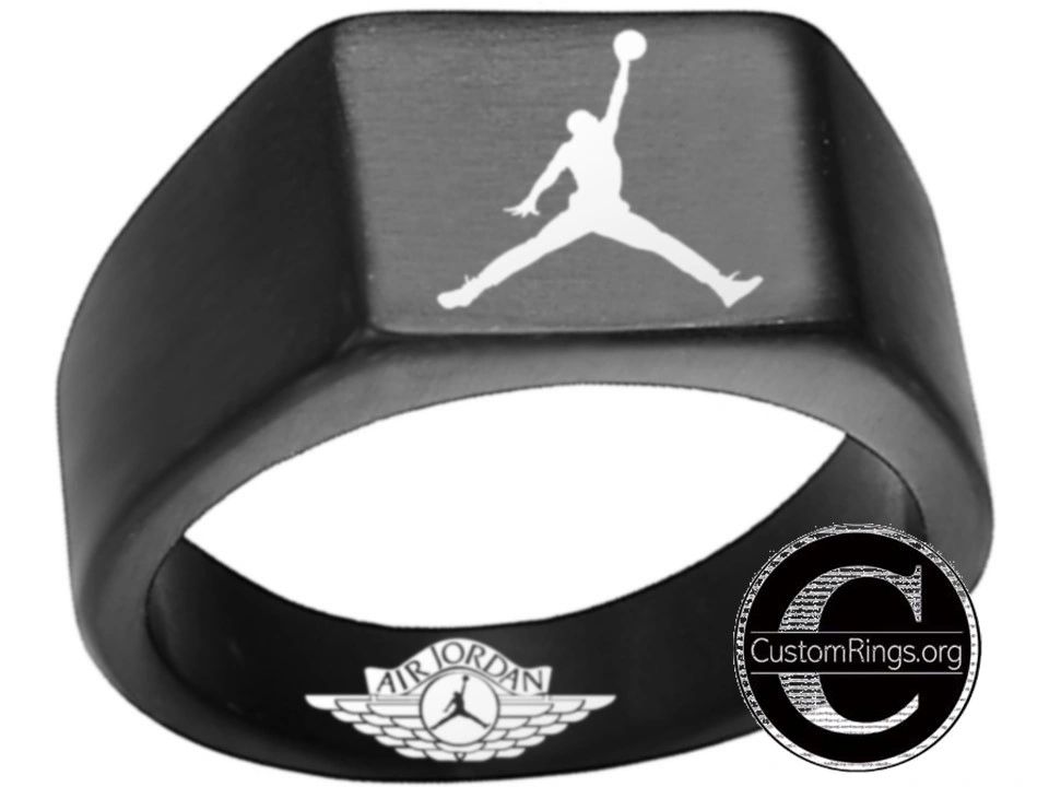 Air Jordan Ring Jordan Logo Ring, GOLD Titanium Steel Band #jordan