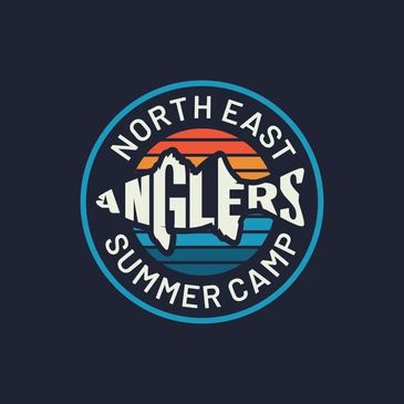 Logo for Northeast Anglers Summer Camp with a fish silhouette.