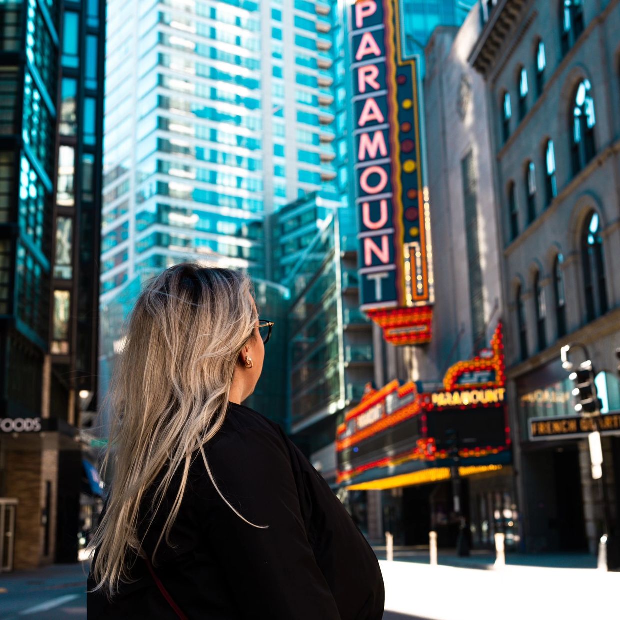 Photo of the writer in Boston, MA outside the Paramount. 

Photo Credit: Bline Media 