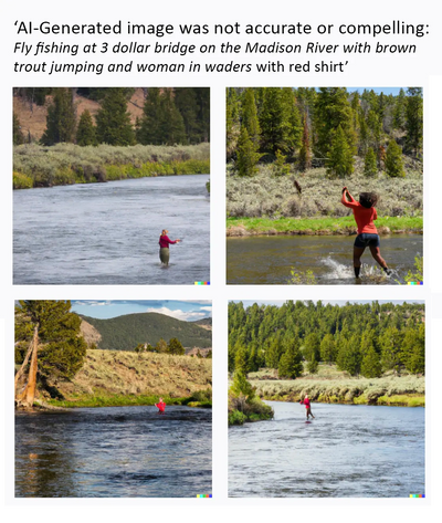 AI-generated image of a woman fishing was not accurate