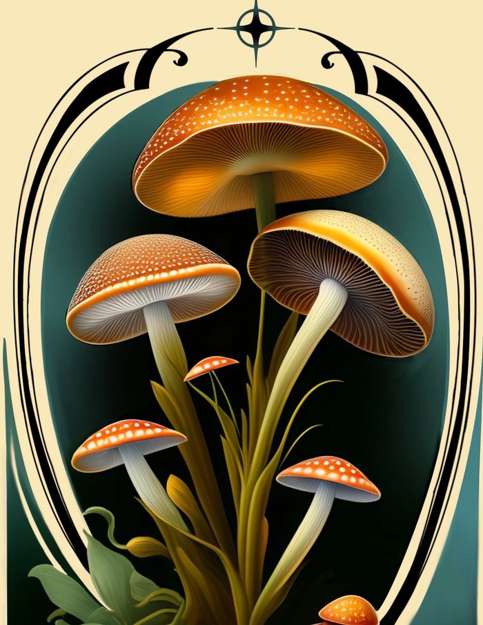 Mushroom art nouveau 