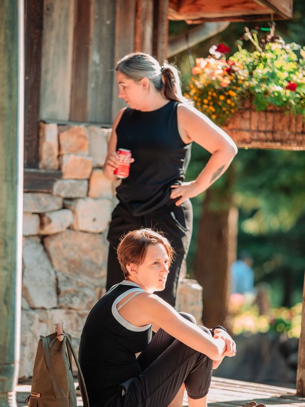 My assistant and me taking a break during the wedding toasts.
