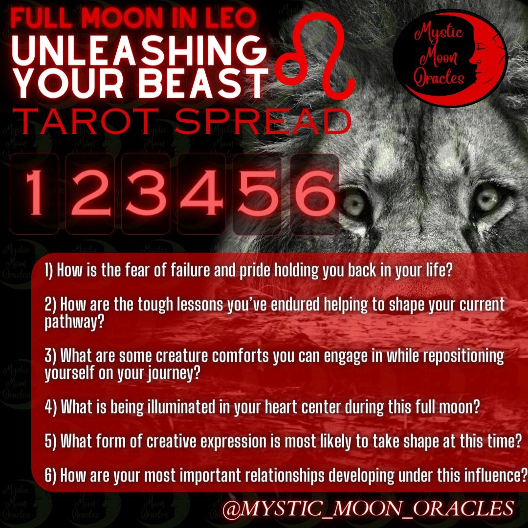 Unleashing the Beast: A Roaring Full Moon in Leo Tarot Spread