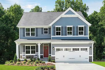 Blue house with white trim.
