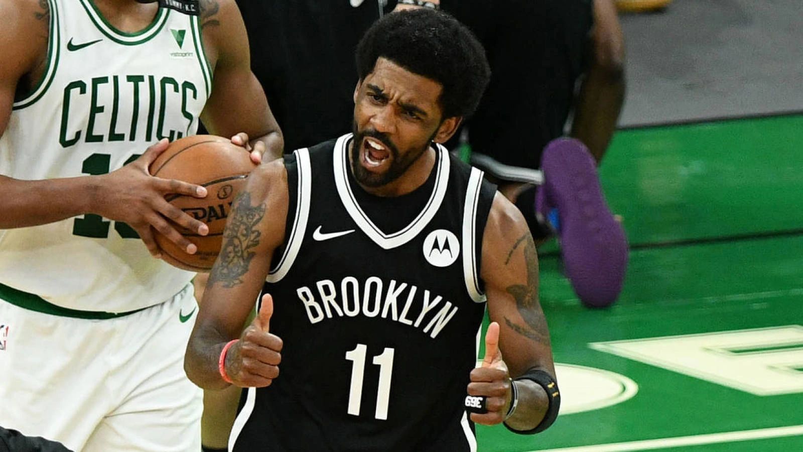 Nets: Kyrie Irving incensed after fan throws water bottle at him