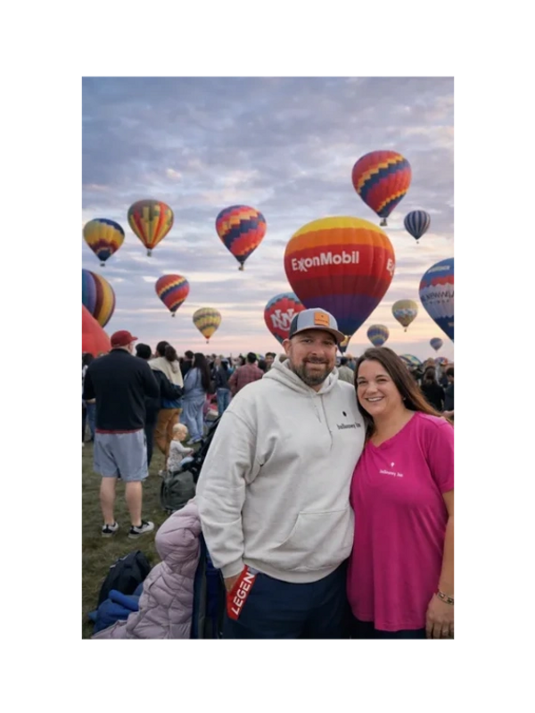Jason and Ashley Elliott in Albuquerque, NM at the  International Balloon Fiesta in 2025.