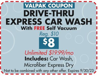 Valencia car wash drive thru express car wash free vacuum coupons cheap discount deal Santa Clarita 