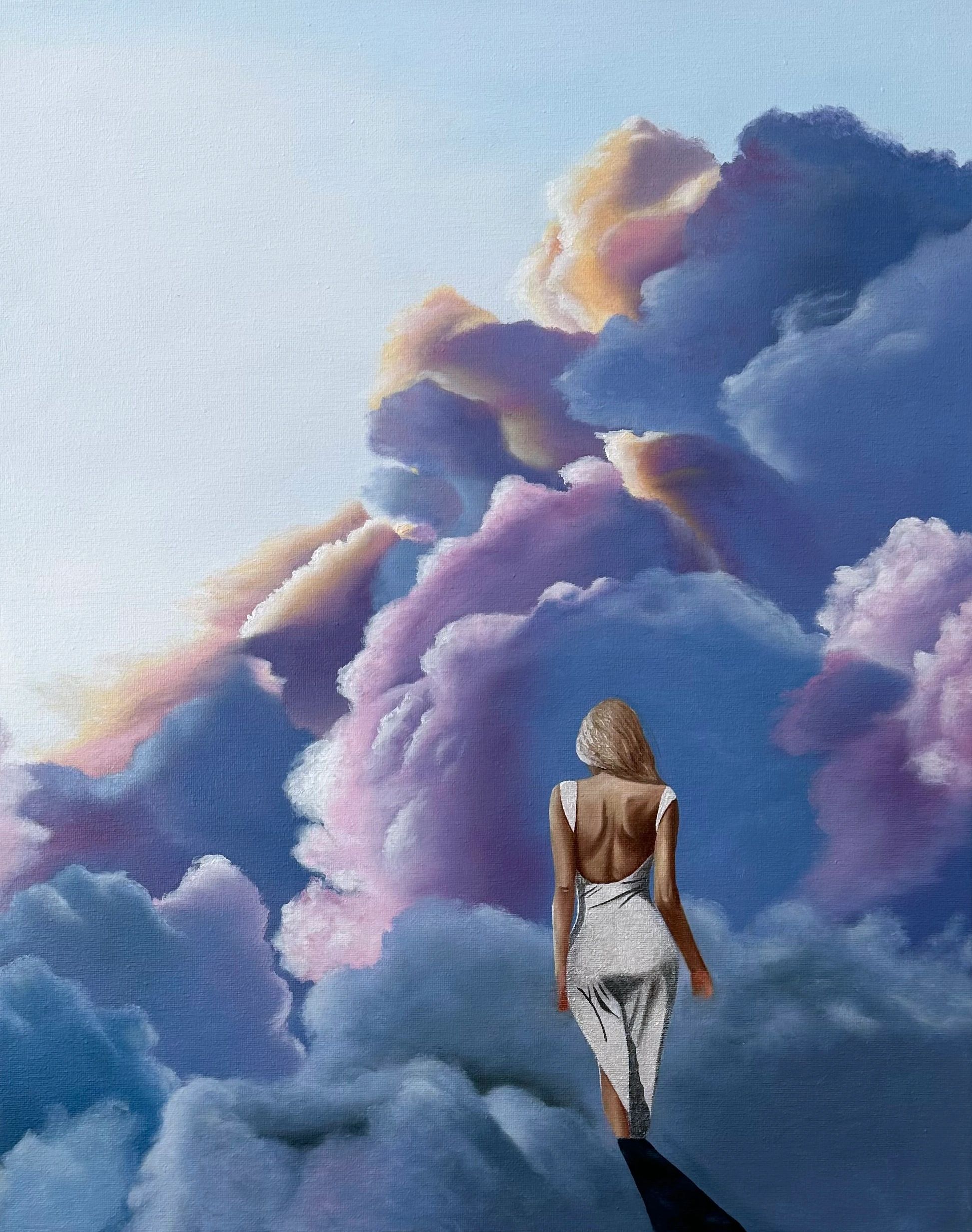 Woman in the clouds