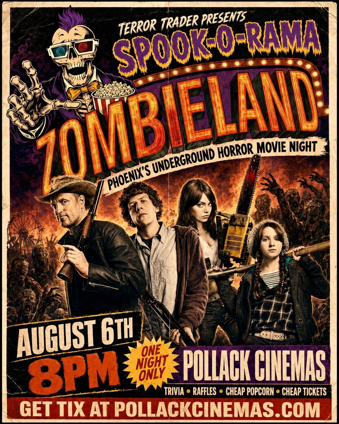 Terror Trader's weekly horror movie at Pollack Cinemas! 