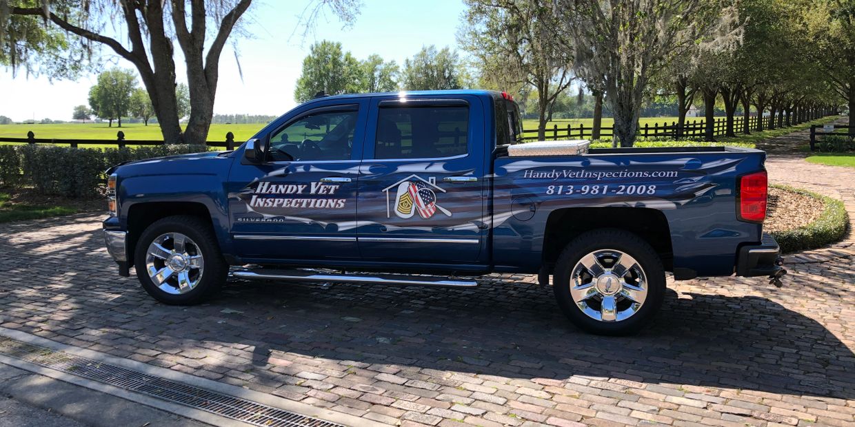 Home inspector truck with H5 Wraps excellent wrap displaying Home inspection business info