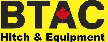 BTAC Hitch & Equipment logo with a red maple leaf on a yellow background.