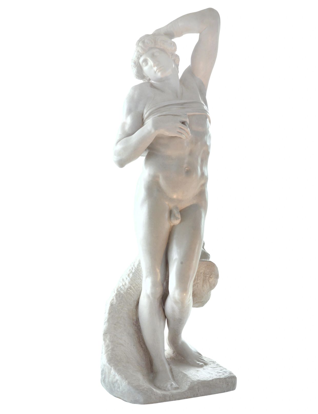 Dying Slave after Michelangelo, monumental full-scale plaster cast, France, late 19th to early 20th 