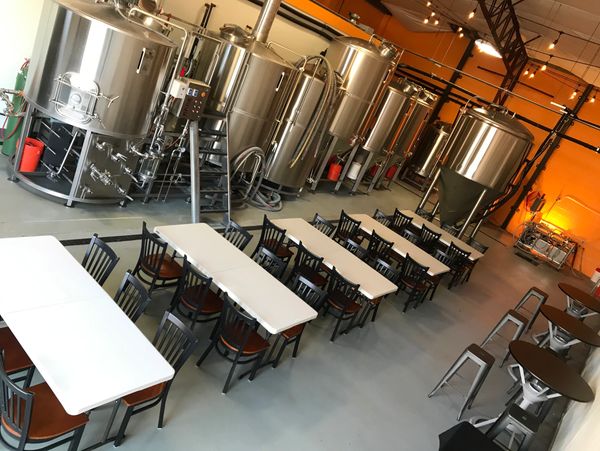 An interior view of the restaurant showing tables and chairs