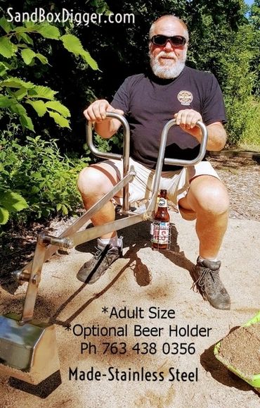 adult senior big kids ride on playground sand digger