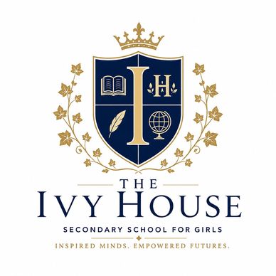 Elegant crest logo for The Ivy House, a girls' secondary school.