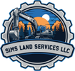 Logo of Sims Land Services LLC featuring industrial and land elements.