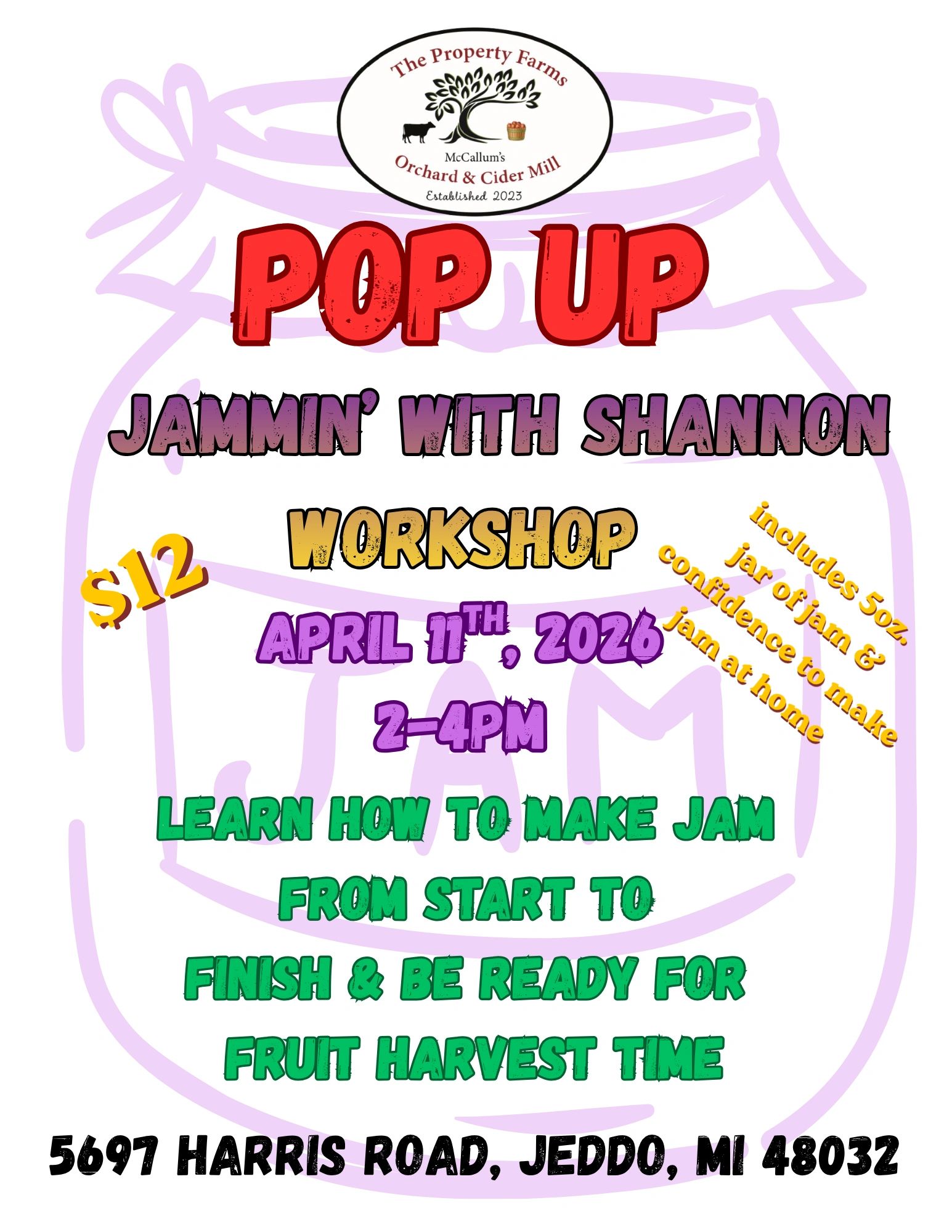 Pop Up Jam Session event flyer
