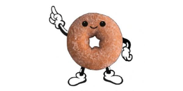 Donut mascot for the apple orchard.
