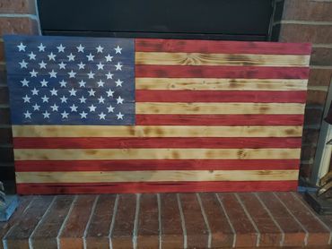 Rustic American wood flag