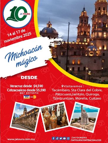 🥰 𝑴𝑰𝑪𝑯𝑶𝑨𝑪𝑨́𝑵 𝑴𝑨́𝑮𝑰𝑪𝑶 🥰
14 al 17 de noviembre 2025

👣 𝐕𝐢𝐬𝐢𝐭𝐚𝐫𝐞𝐦𝐨𝐬: 5 pue