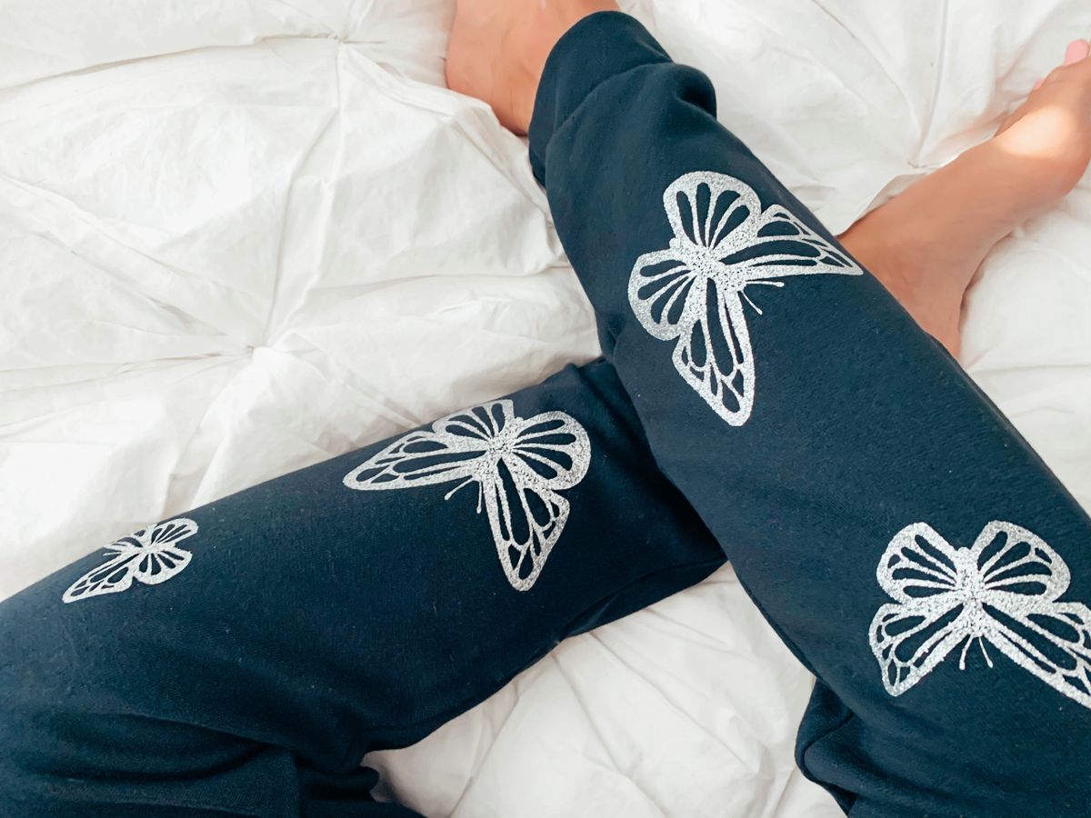butterfly lightening print bodysuit & joggers set