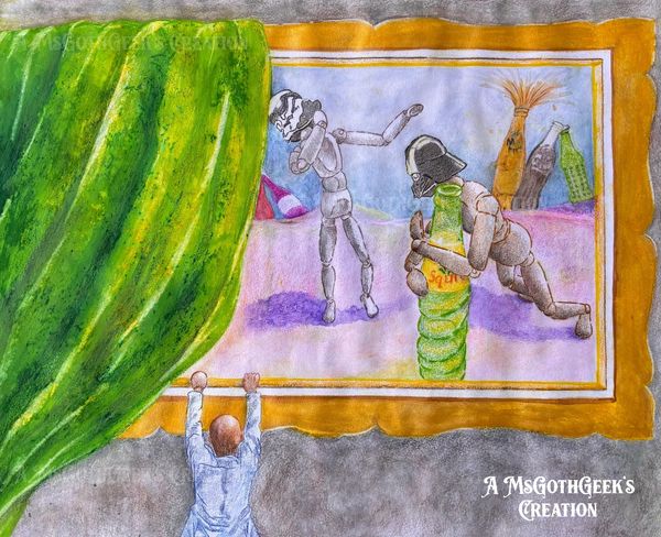 Title: A True Mexican Soda lover AKA: "Star Warz"
Medium: Watercolor
Date: Mar 2025 