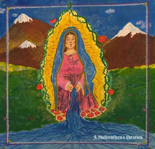 Title: The Mother
Size: 8.5 x 8.5
Medium: Acrylic & Watercolor
Date: Mar 2025 