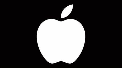 White Apple logo on a black background.