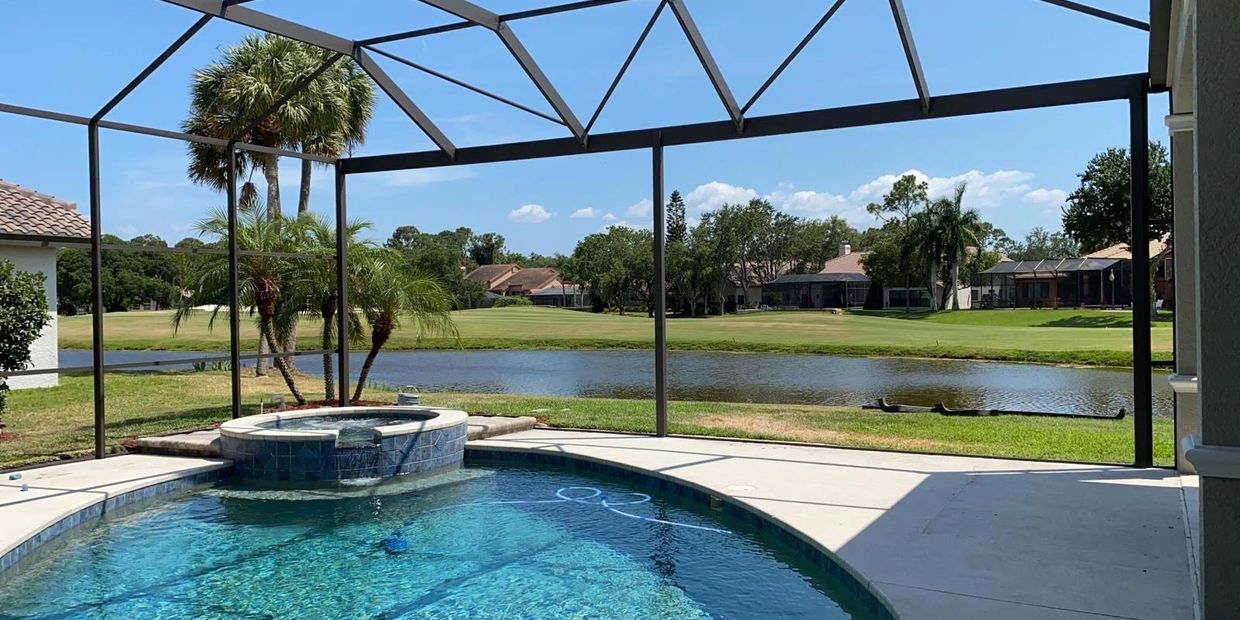 Modern Pool Cage Painting - Clear View, Pool Cage, Panoramic View