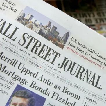 Front page of the Wall Street Journal