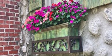 Copper Patina Window Box in European Cage