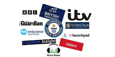 Collection of media logos related to British Triathlon and endurance sports.