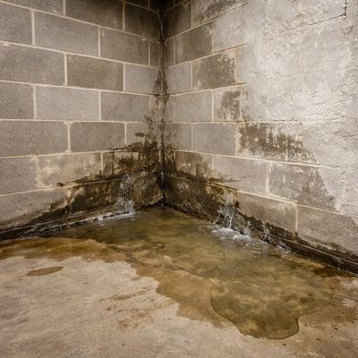 Leaky cinder block wall, basement waterproofing needed