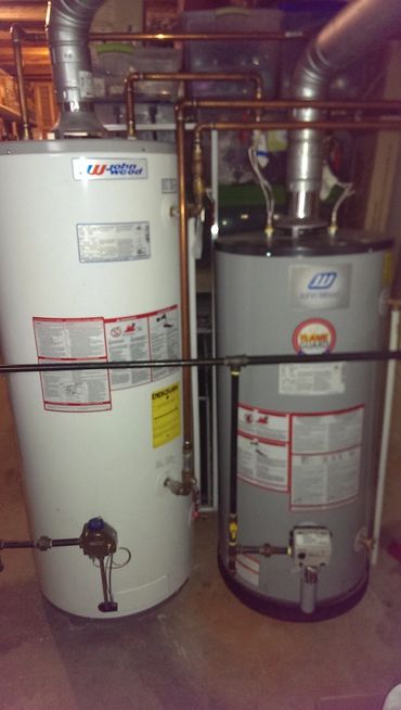Hot water tank for domestic hot water.
Hot water tank used for heating.