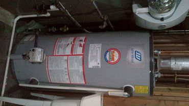 Hot water tank.