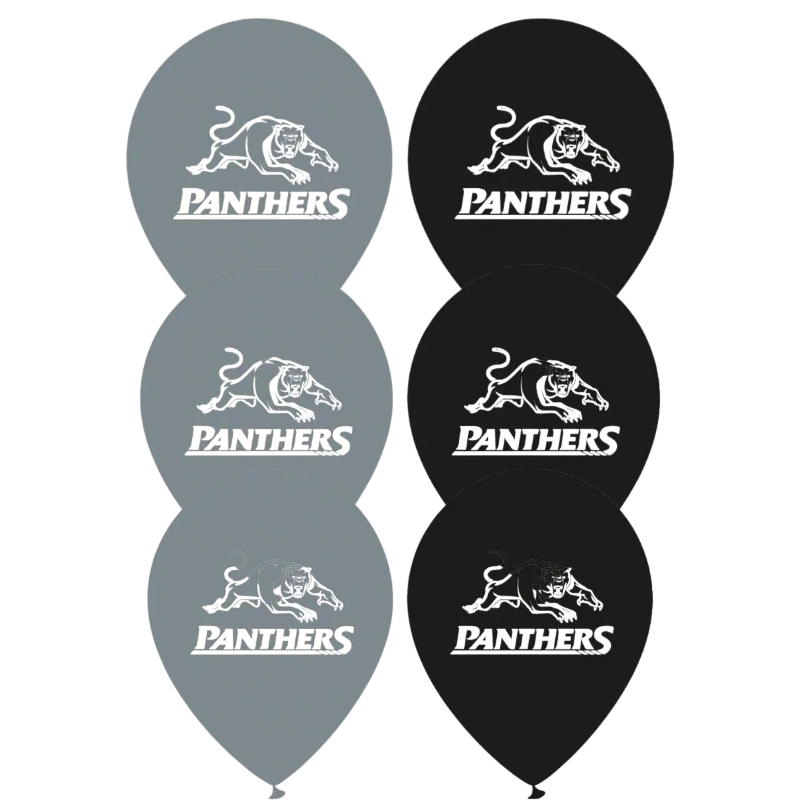 Penrith Panthers Balloon Bouquet. 6 Fab Supporter Balloons in a Bouquet.