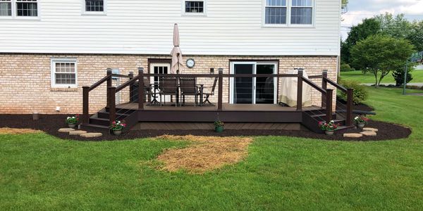 One of a kind TREX transcend deck with our handmade cable railing system!