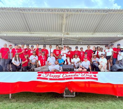 Ontario Seniors’ Forum members and guests celebrating Canada Day together at a community event.