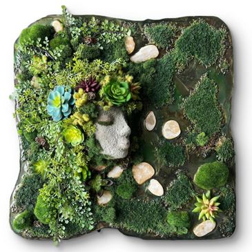 SCULPTED, RESIN, WALL, ART, INSPIRATION, INTERIOR, LOBBY, FACE, SPA, HOME, DESIGN, MOSS, NATURAL