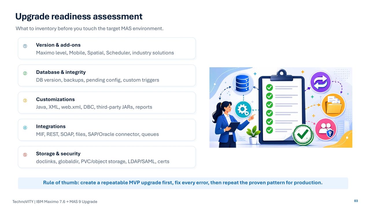 IBM Maximo 7.6 to MAS 9 Upgrade Checklist