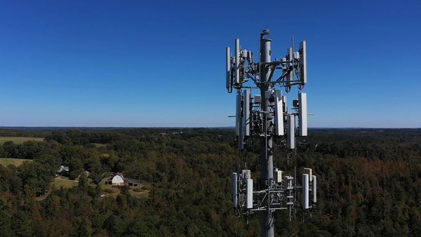 Aerial drone cellular tower inspection Catawba County